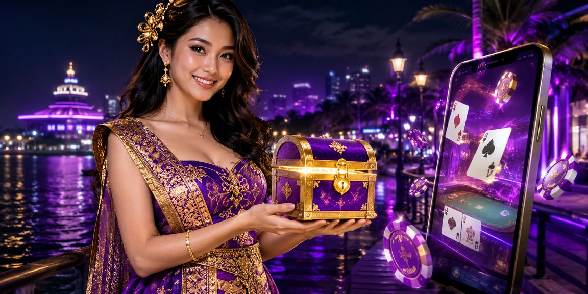 Suasana permainan kartu dengan cahaya neon sebagai ilustrasi pentingnya bermain bijak