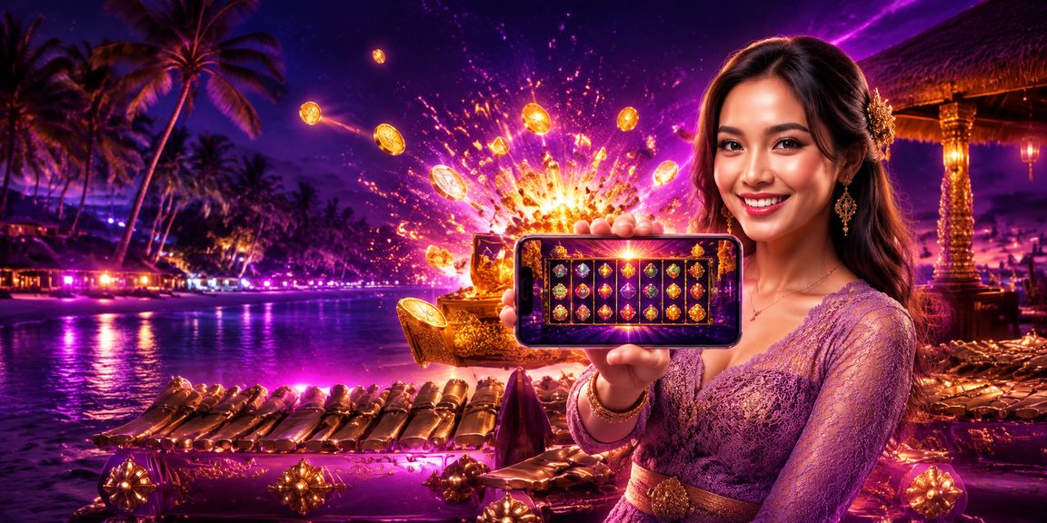 Layar slot game neon berkilau dengan simbol jackpot dan tampilan visual futuristik